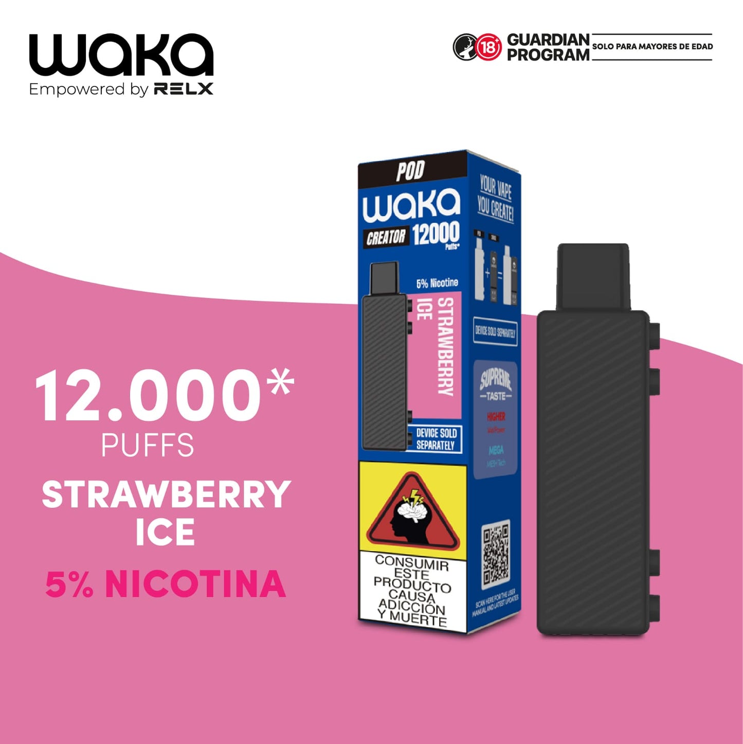 Waka CREATOR POD y/o Batería - 12k PUFFS - LANZAMIENTO