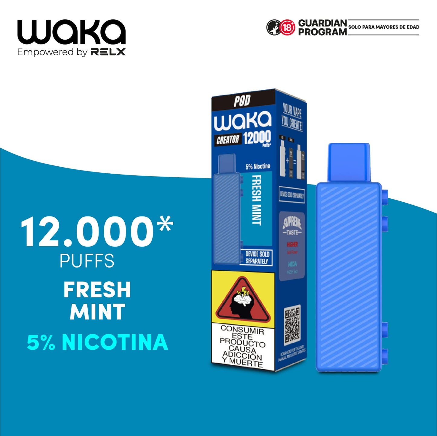 Waka CREATOR POD y/o Batería - 12k PUFFS - LANZAMIENTO