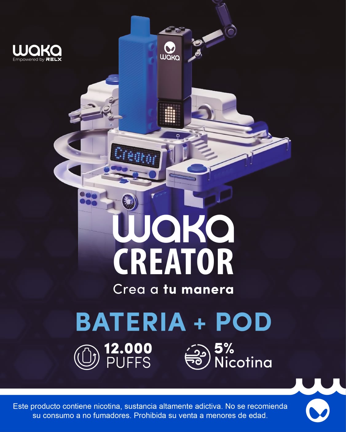 Waka CREATOR POD y/o Batería - 12k PUFFS - LANZAMIENTO