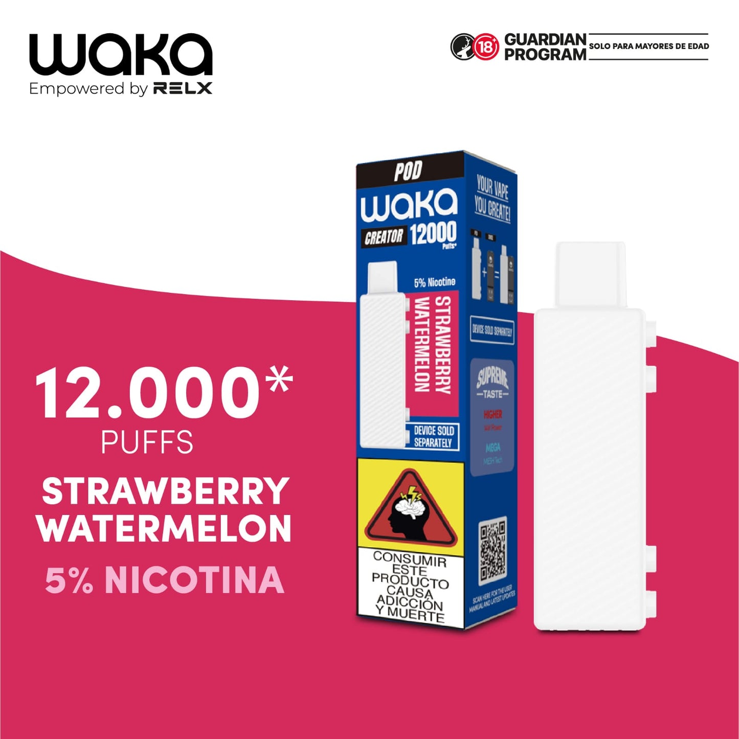 Waka CREATOR POD y/o Batería - 12k PUFFS - LANZAMIENTO